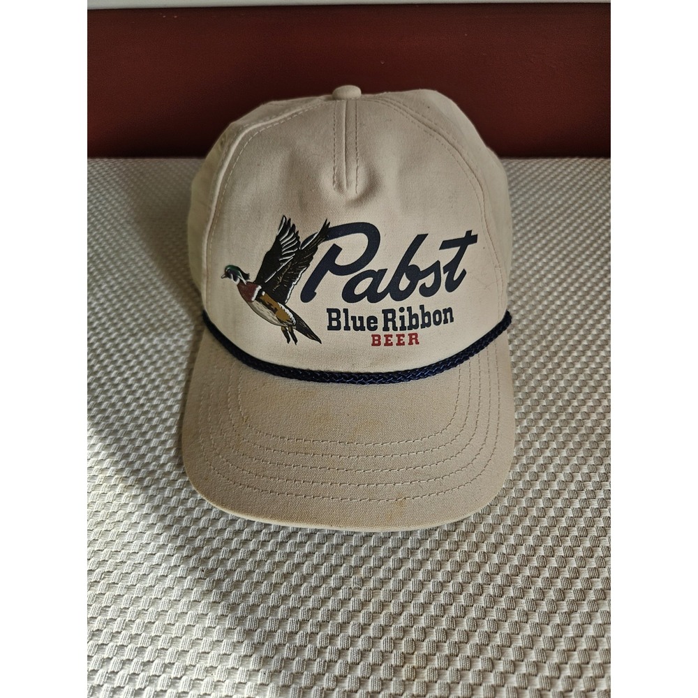 American Needle Pabst Blue Ribbon PBR Duck Hunting Rope Hat Snapback Canvas